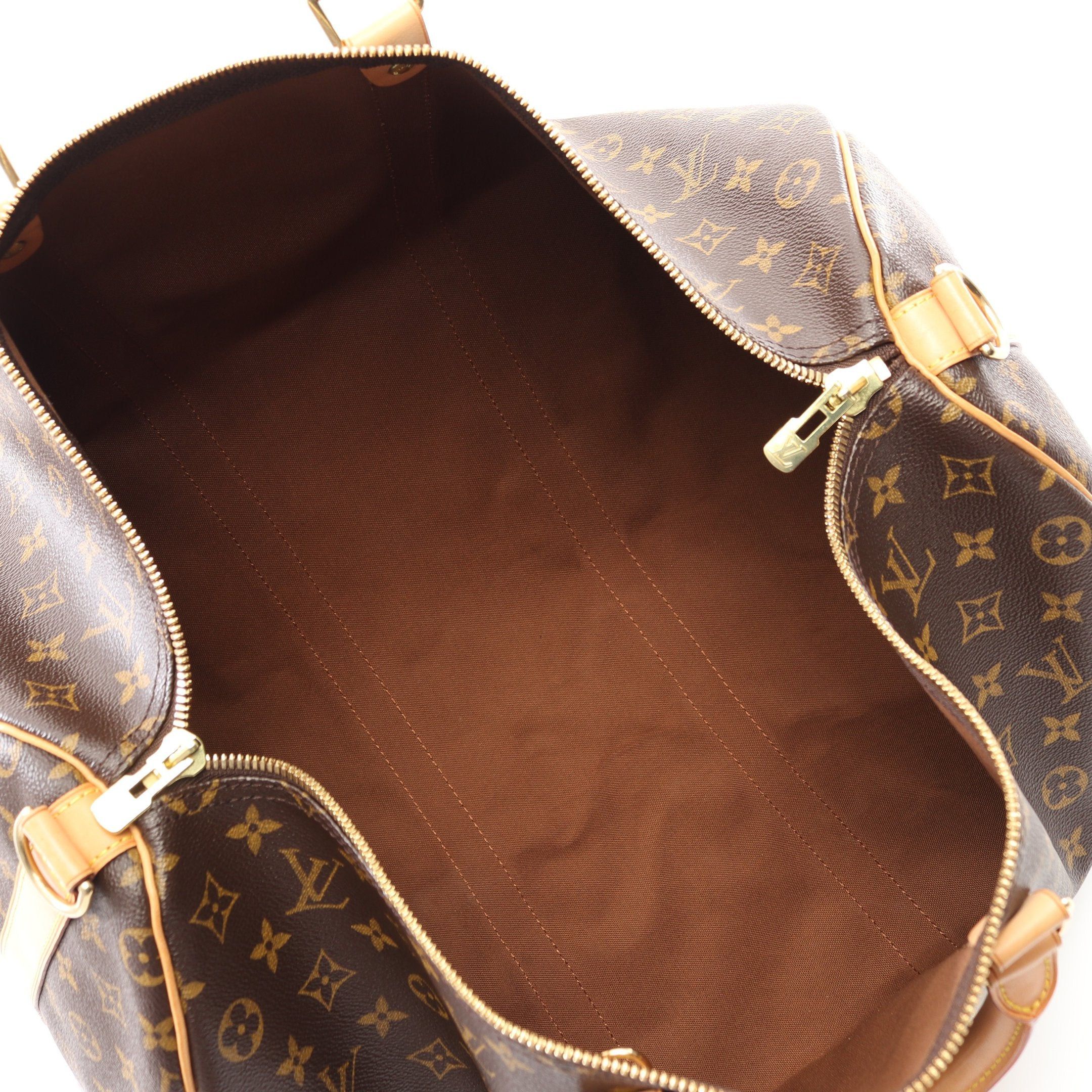 Louis Vuitton Louis Vuitton Keepall 50 Monogram Boston Bag Leather Brown Size ONE SIZE - 3 Thumbnail