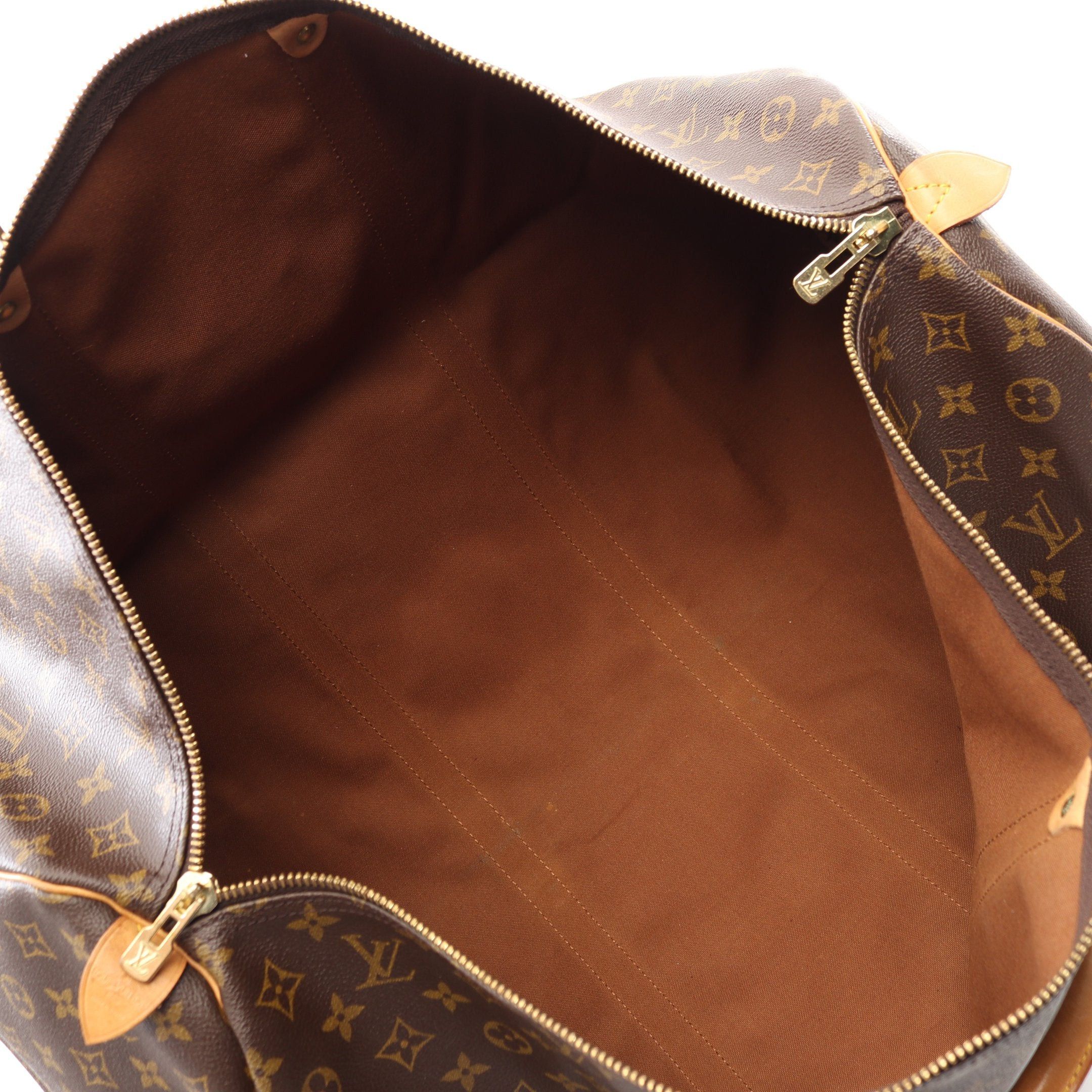 Louis Vuitton Louis Vuitton Keepall 60 Monogram Boston Bag Leather Brown Size ONE SIZE - 3 Thumbnail