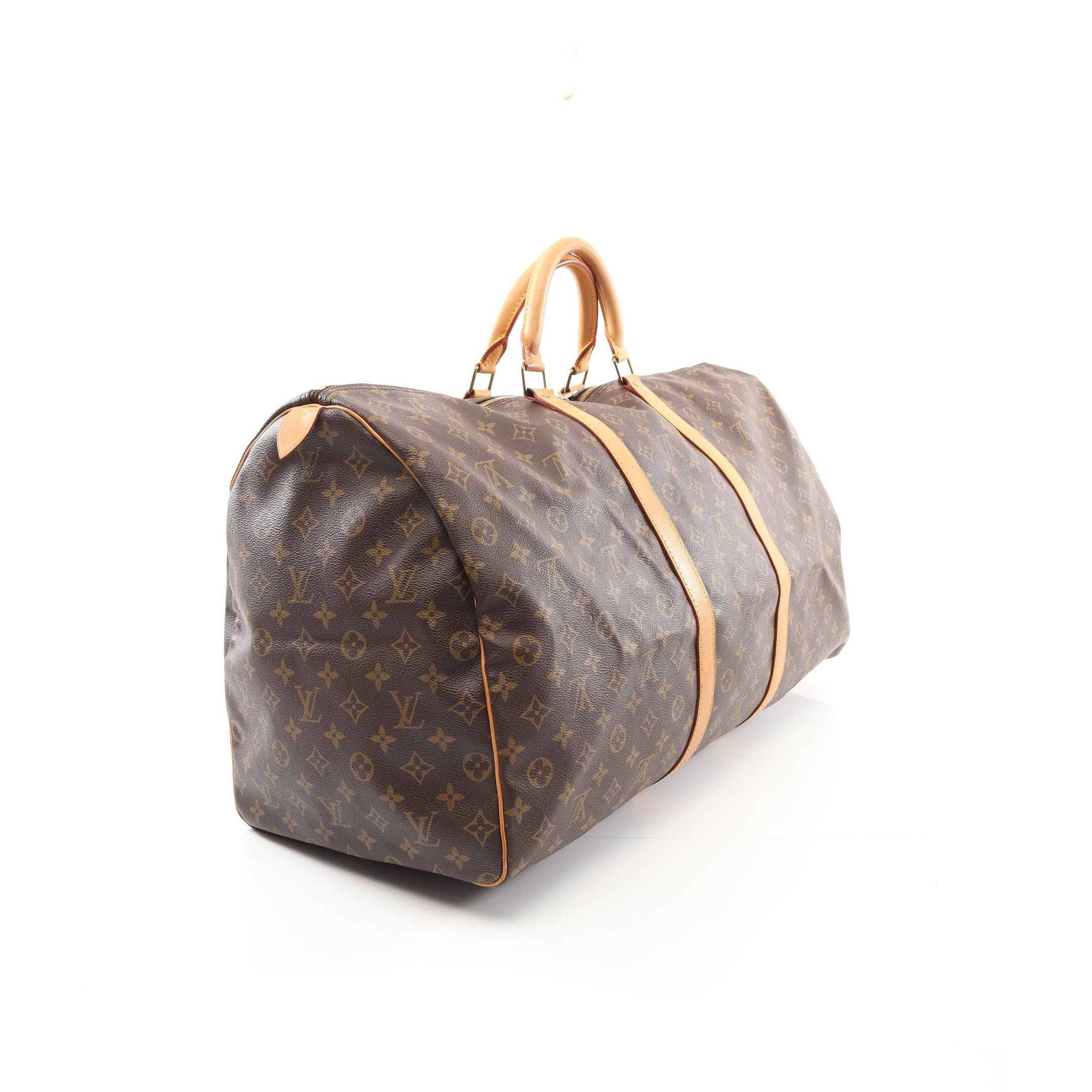 Louis Vuitton Louis Vuitton Keepall 60 Monogram Boston Bag Leather Brown Size ONE SIZE - 2 Thumbnail