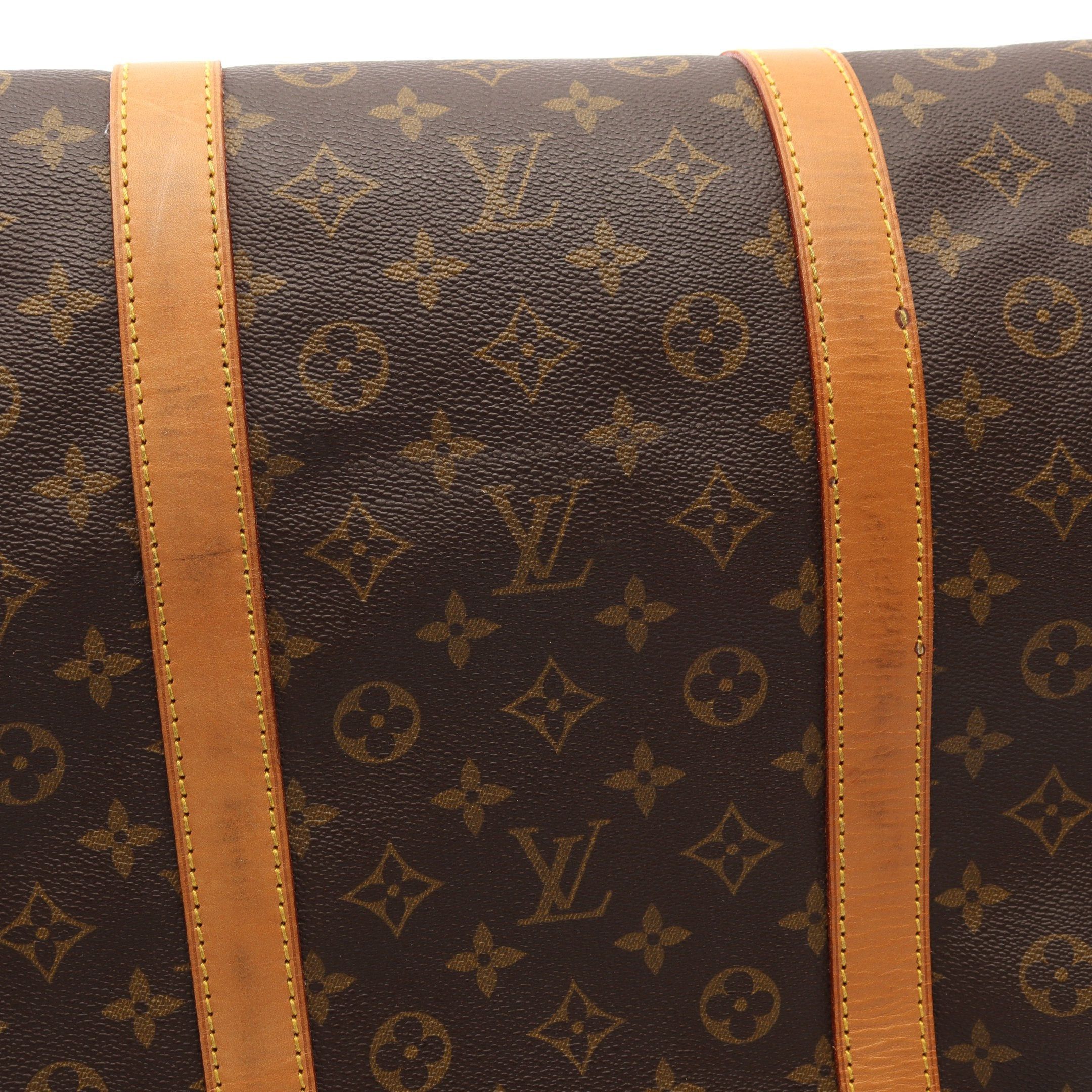 Louis Vuitton Louis Vuitton Keepall 60 Monogram Boston Bag Leather Brown Size ONE SIZE - 10 Thumbnail