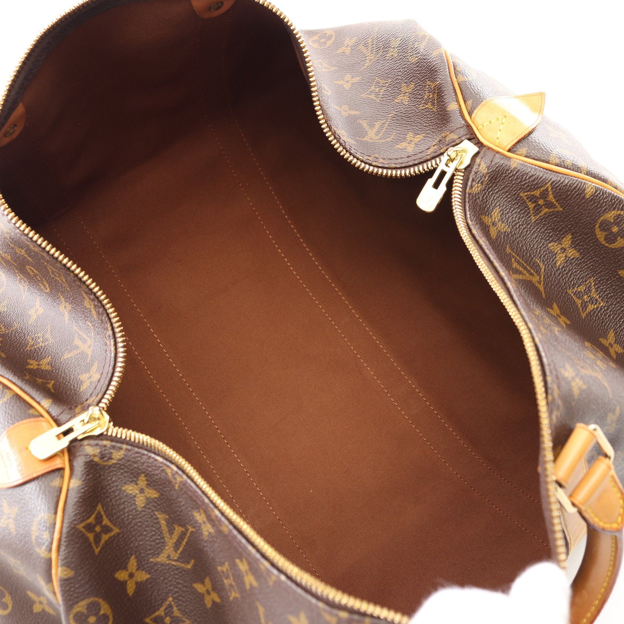 Louis Vuitton Louis Vuitton Keepall 50 Monogram Boston Bag Leather Brown Size ONE SIZE - 3 Thumbnail