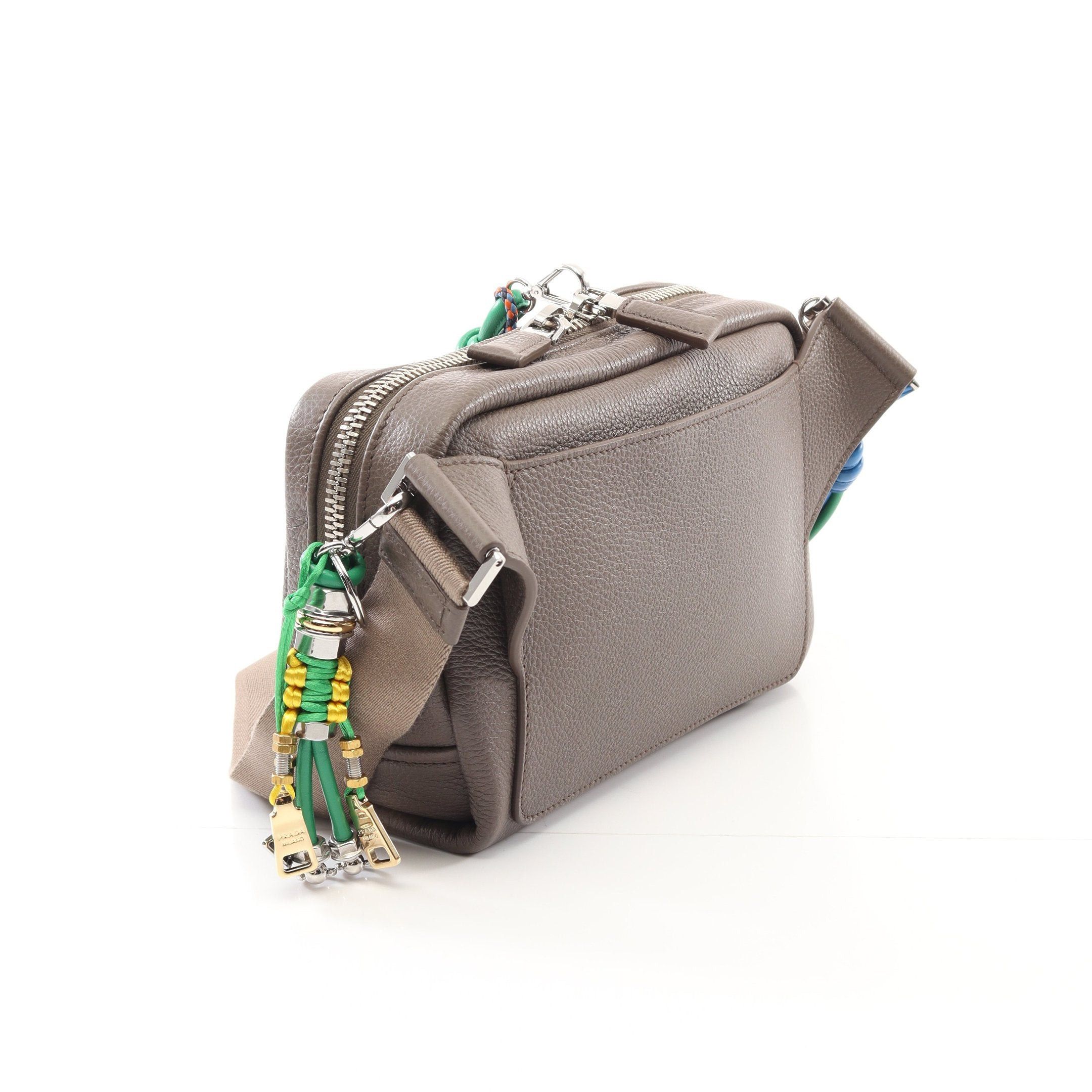 Prada Prada Vitello Daino Shoulder Bag Leather Gray Beige Size ONE SIZE - 2 Thumbnail