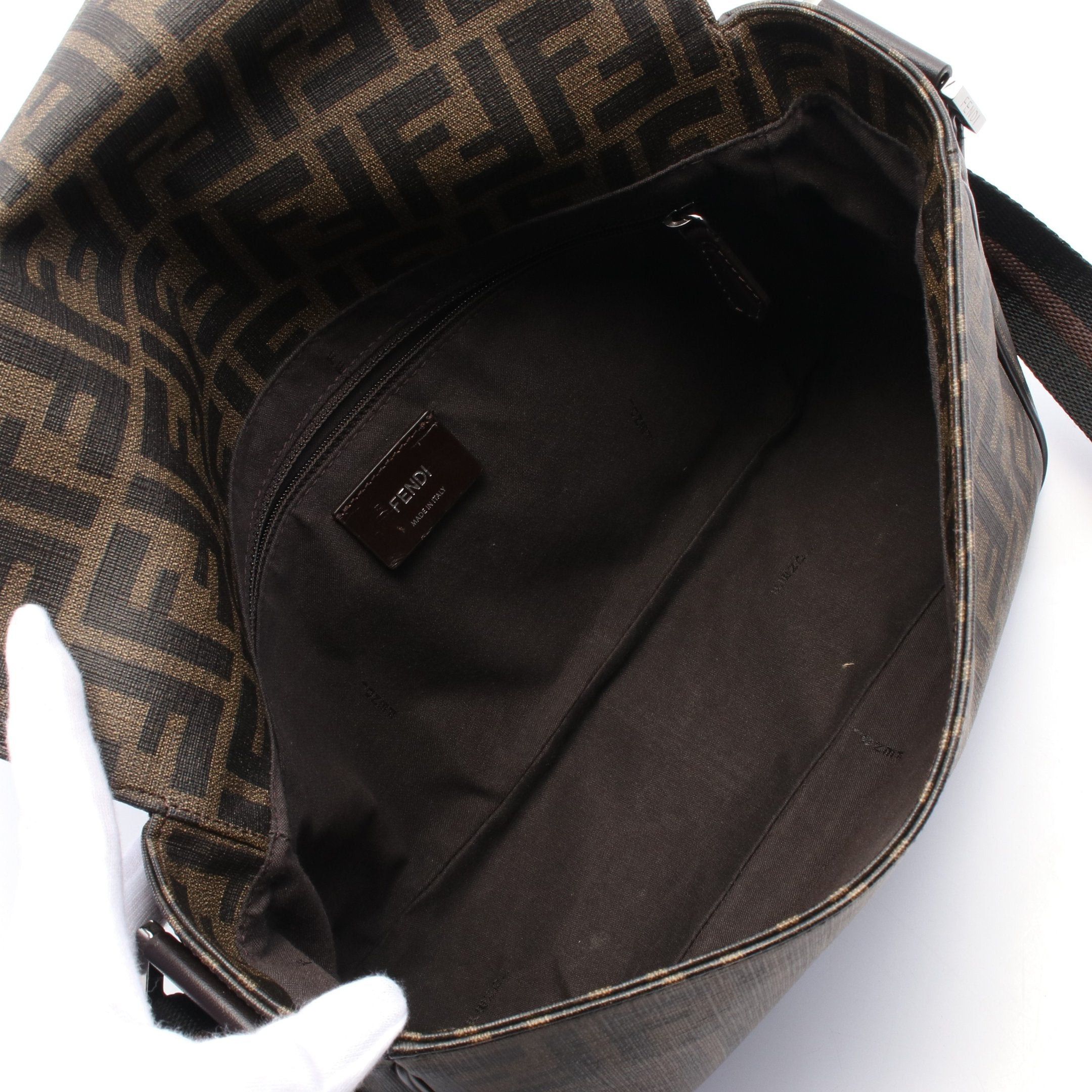 Fendi Fendi Zucca Shoulder Bag Leather Brown Dark Size ONE SIZE - 3 Thumbnail