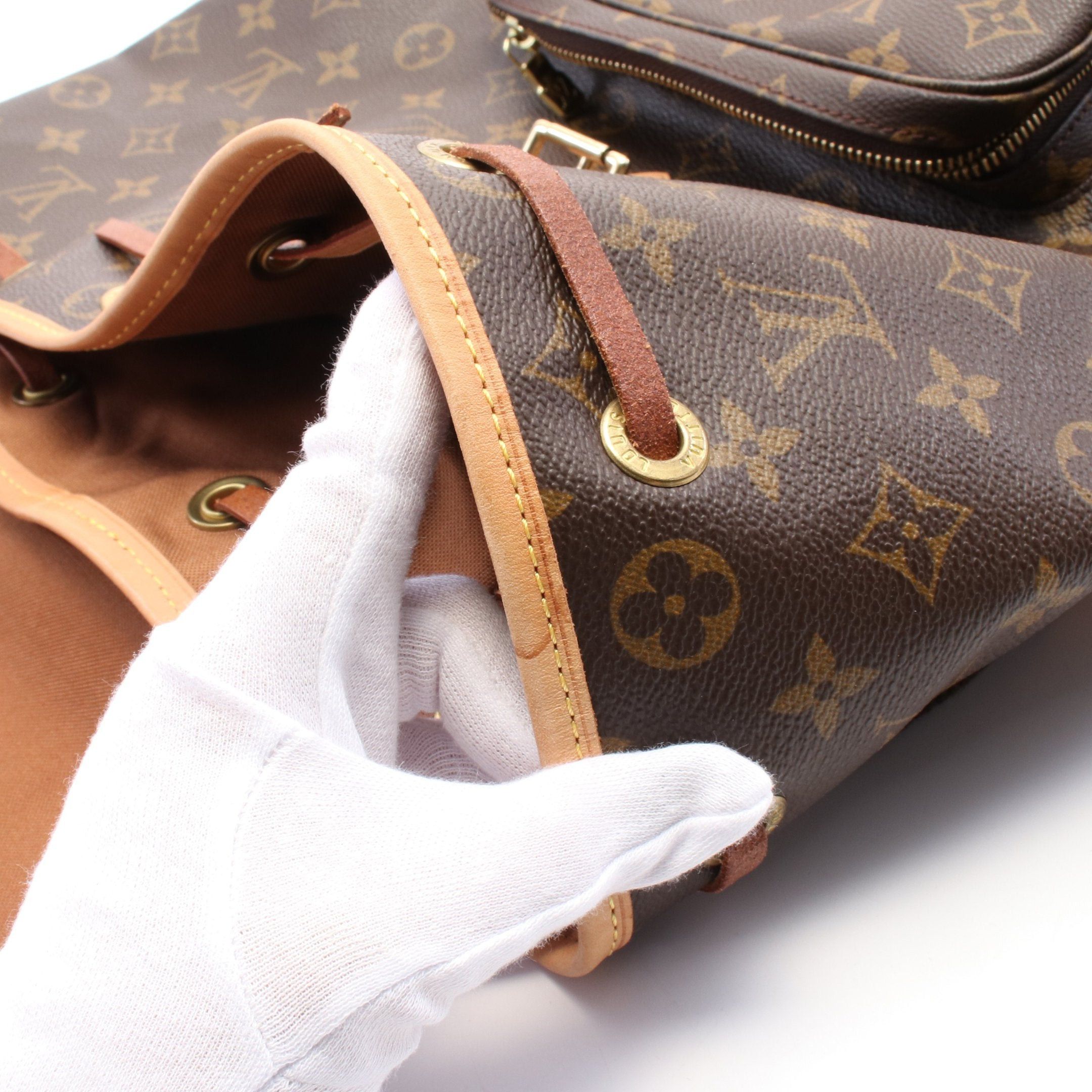 Louis Vuitton Louis Vuitton Montsouris Gm Monogram Backpack Rucksack Leather Brown Size ONE SIZE - 8 Thumbnail
