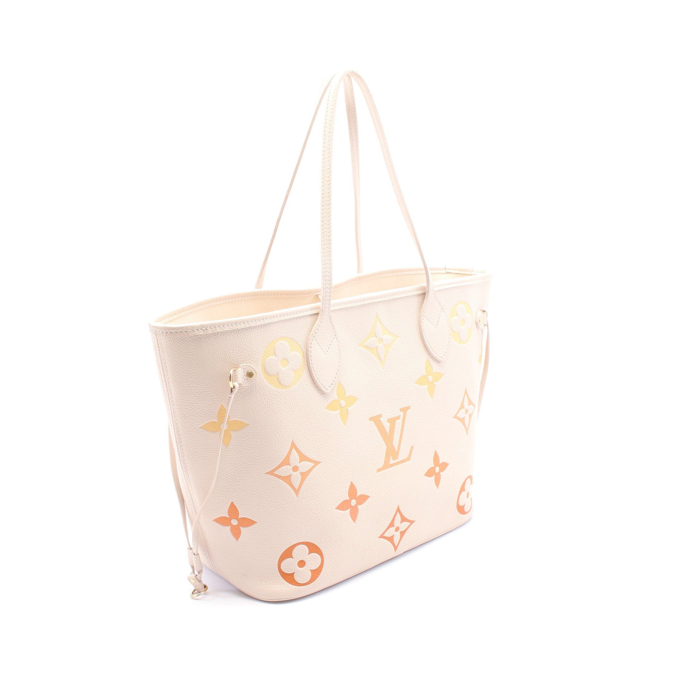 Louis Vuitton Louis Vuitton Neverfull Mm Monogram Empreinte Creme Saffron Shoulder Bag Leather Ivory Orange Yellow Size ONE SIZE - 2 Thumbnail
