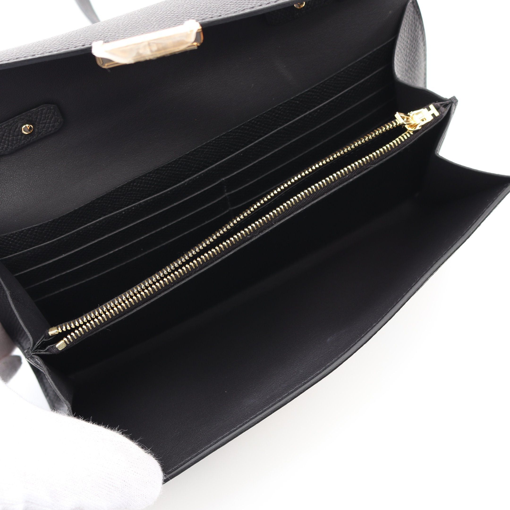 Hermes Hermes Constance Long Too Go Shoulder Wallet Veau Epsom Black Gold Hardware Double Engraved Size ONE SIZE - 3 Thumbnail