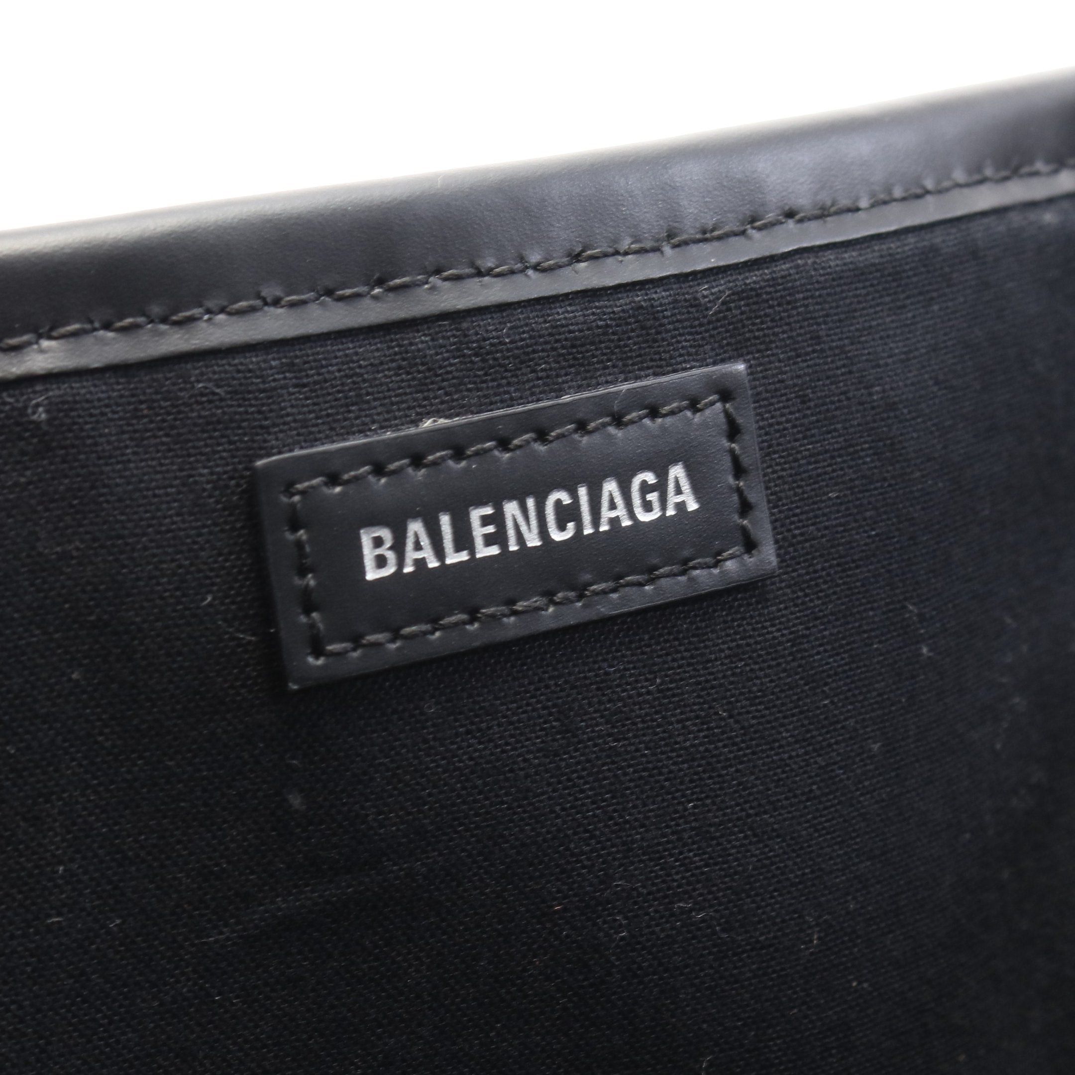 Balenciaga Balenciaga Navy Cabas S Hippopotamus Handbag Tote Bag Canvas Leather Ivory Black Size ONE SIZE - 4 Thumbnail