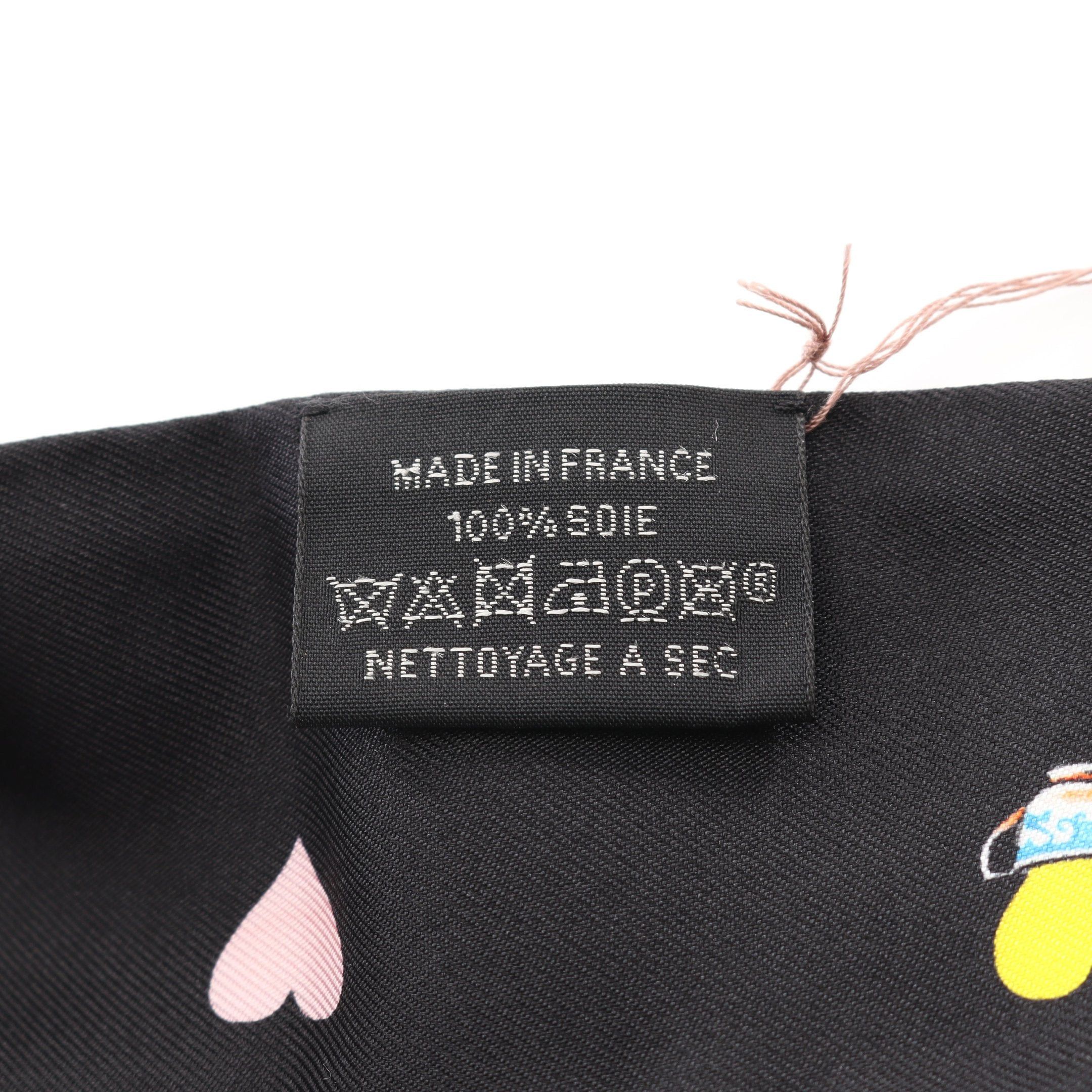 Hermes Hermes Twilly Tea Time Ribbon Scarf Silk Black Multicolor Size ONE SIZE - 3 Thumbnail