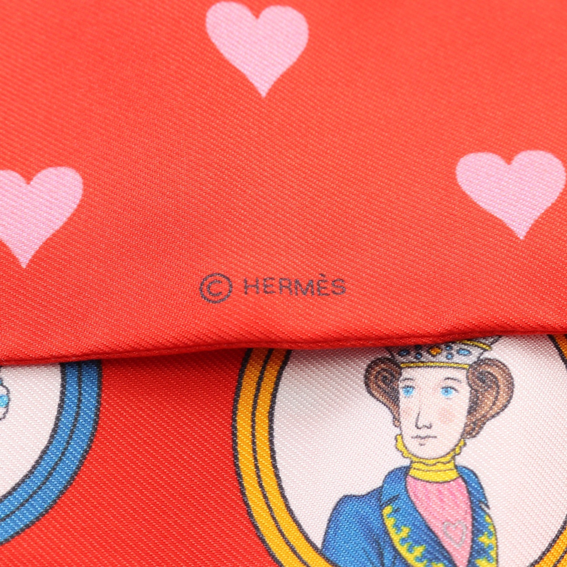 Hermes Hermes Twilly Tea Time Ribbon Scarf Silk Red Multicolor Size ONE SIZE - 2 Thumbnail