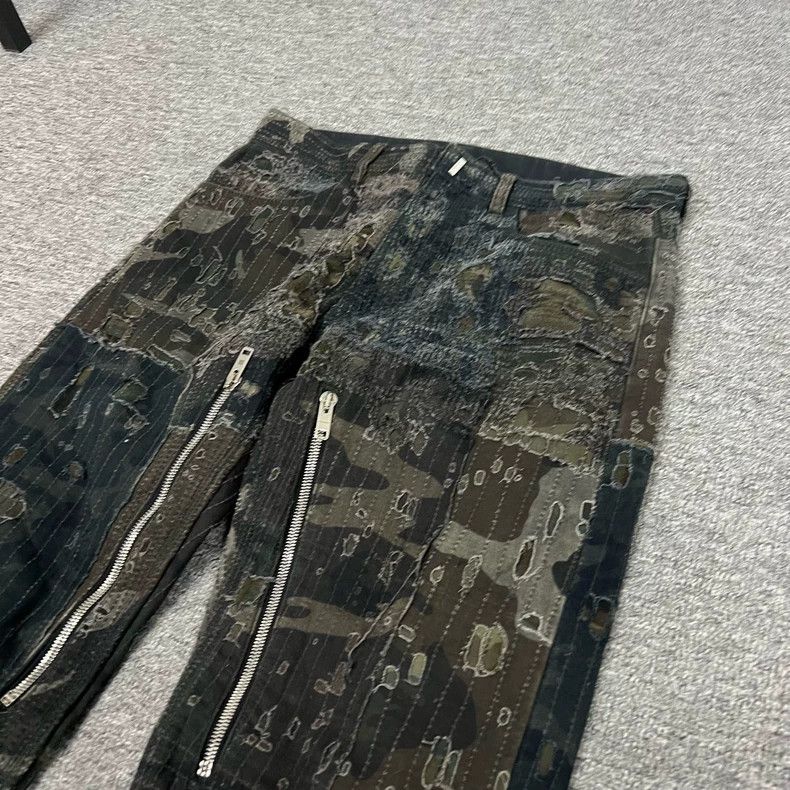 Givenchy Givenchy Black Green Distressed Denim Pants Size US 31 - 2 Thumbnail