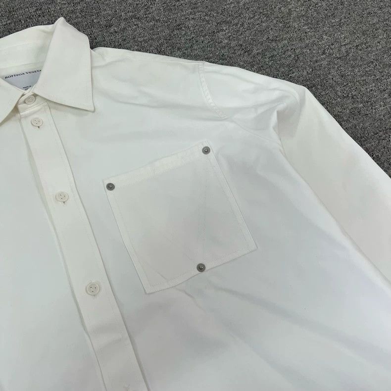 Bottega Veneta Bottega Veneta White Shirt Jacket for Men Size US L / EU 52-54 / 3 - 4 Thumbnail