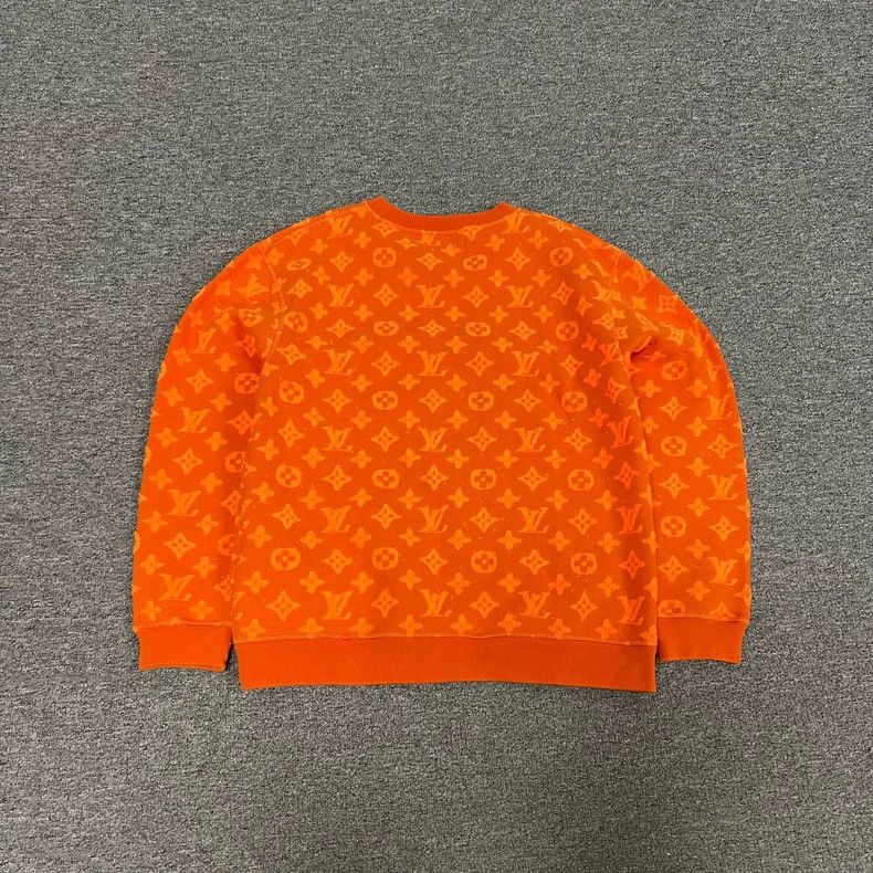 Louis Vuitton Louis Vuitton Orange Fleece Pullover Sweatshirt Size US M / EU 48-50 / 2 - 2 Thumbnail