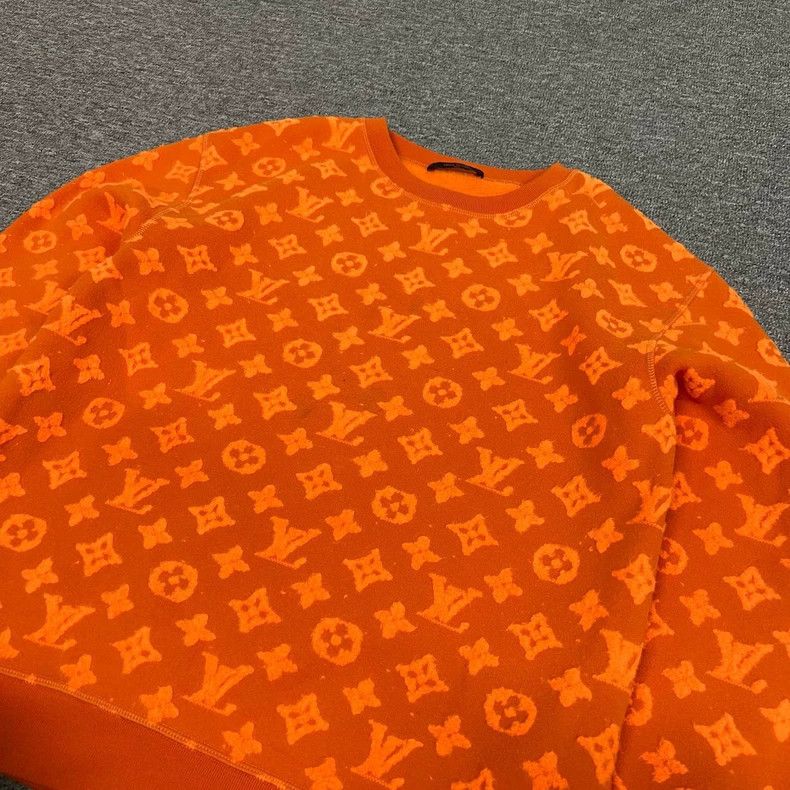 Louis Vuitton Louis Vuitton Orange Fleece Pullover Sweatshirt Size US M / EU 48-50 / 2 - 3 Thumbnail