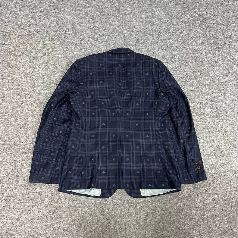 Gucci Gucci Checked Blazer with Bee Print Design Size US L / EU 52-54 / 3 - 2 Thumbnail