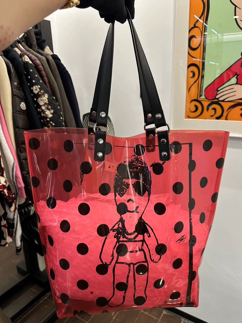 Marni Marni Black Dot Transparent Pink Tote Bag Size ONE SIZE - 3 Thumbnail