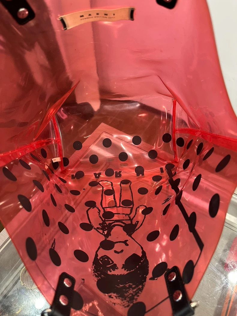 Marni Marni Black Dot Transparent Pink Tote Bag Size ONE SIZE - 8 Thumbnail