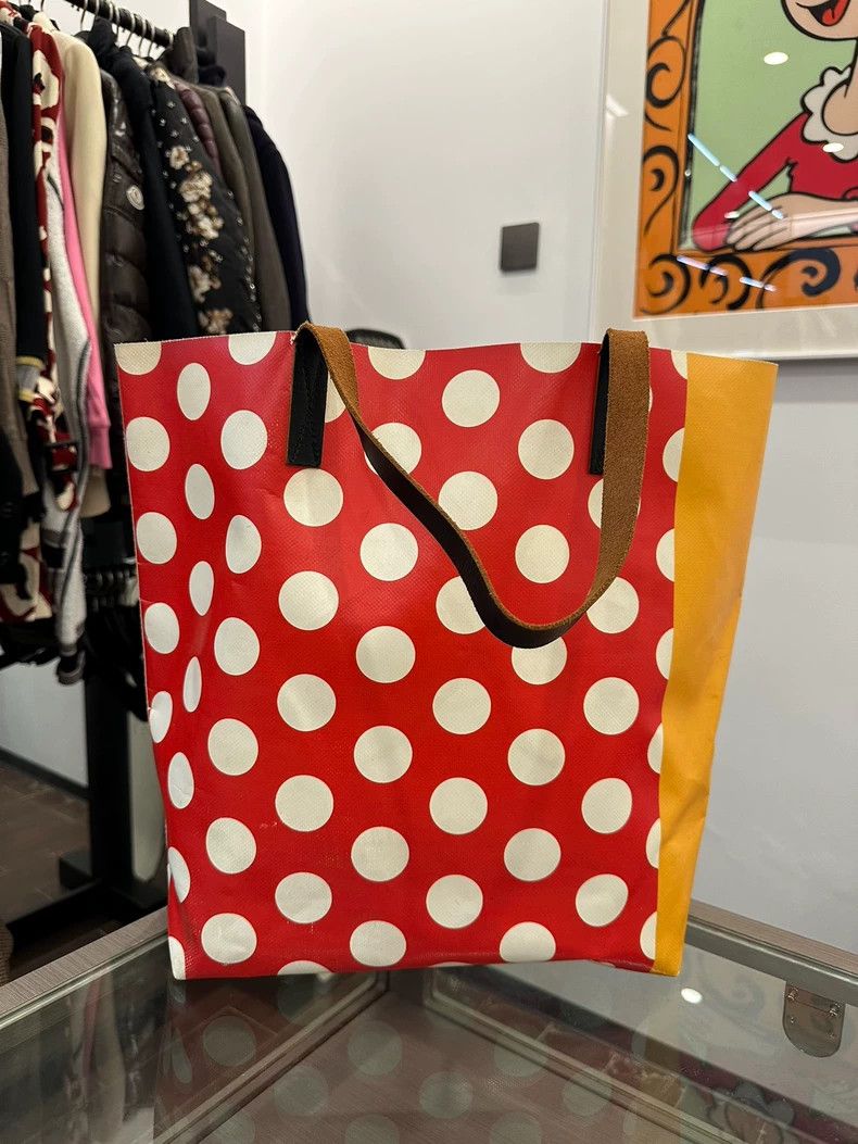 Marni Marni White Polka Dot Red Tote Bag Size ONE SIZE - 2 Thumbnail