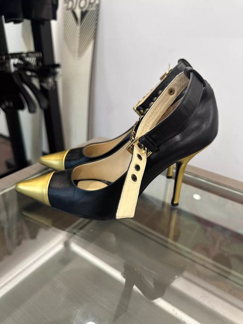 Moschino Moschino Black and Gold High Heels for Women Size US 7.5 / EU 40-41 - 3 Thumbnail