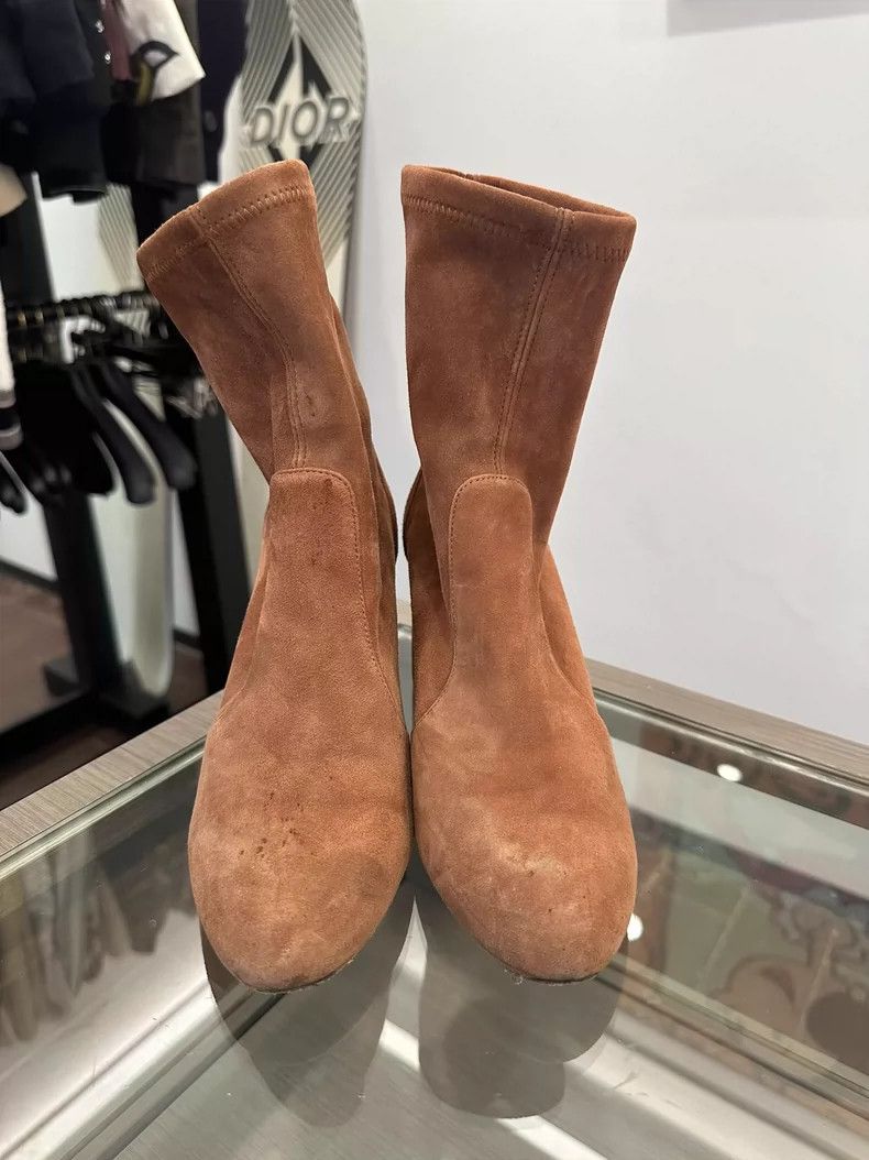 Jimmy Choo Brown Suede Chunky Heel Ankle Boots Size US 6 / EU 39 - 2 Thumbnail