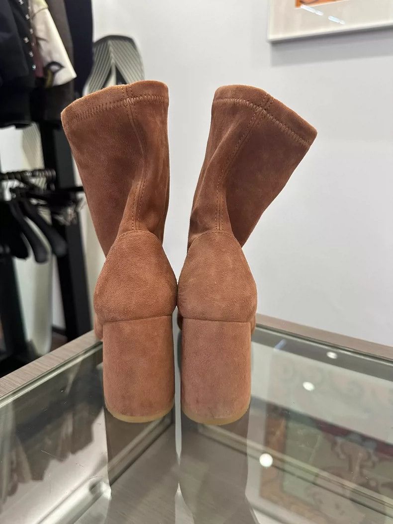 Jimmy Choo Brown Suede Chunky Heel Ankle Boots Size US 6 / EU 39 - 4 Thumbnail