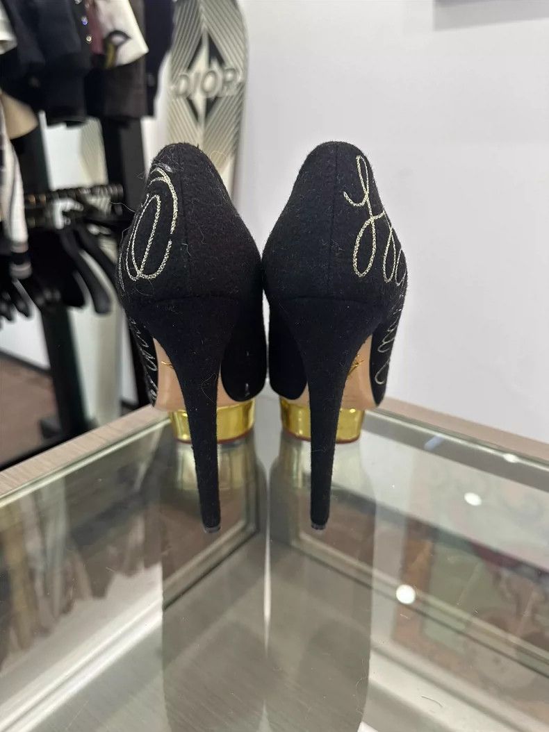 Charlotte Olympia Charlotte Olympia Black Patterned High Heels Size US 6.5 / EU 39-40 - 4 Thumbnail