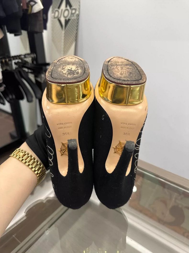 Charlotte Olympia Charlotte Olympia Black Patterned High Heels Size US 6.5 / EU 39-40 - 6 Thumbnail