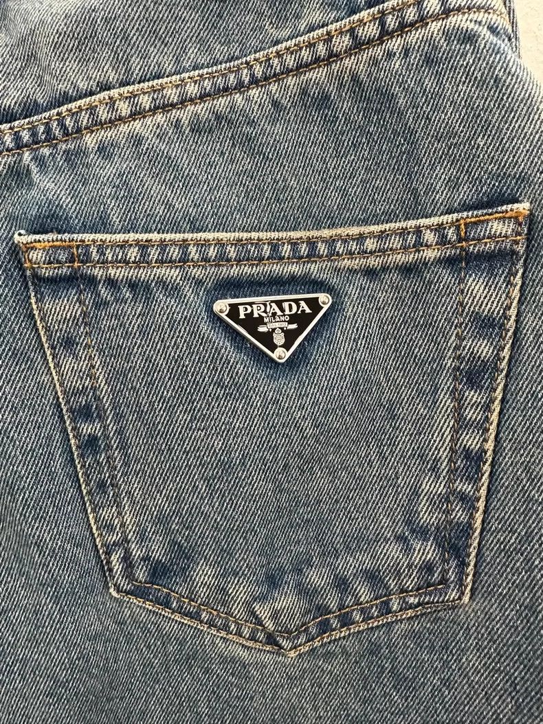 Prada Prada High Waist Blue Denim Pants Size US 26 / EU 42 - 4 Thumbnail