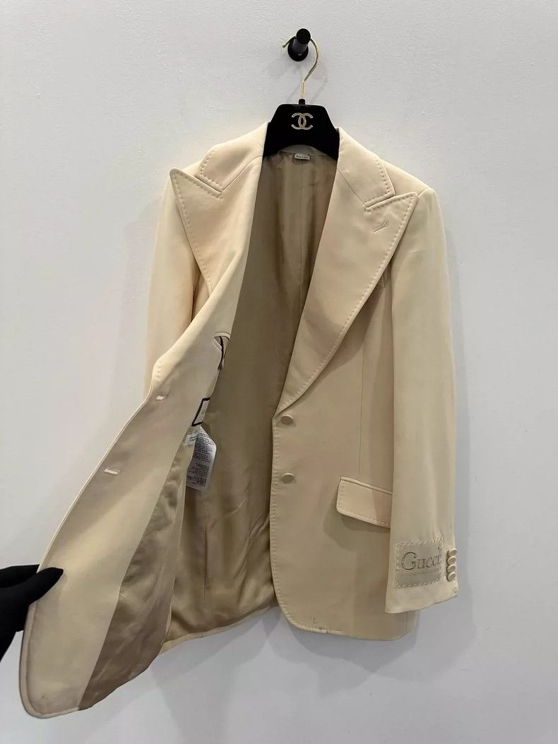 Gucci Gucci Beige Casual Blazer with Pockets Size US M / EU 48-50 / 2 - 3 Thumbnail