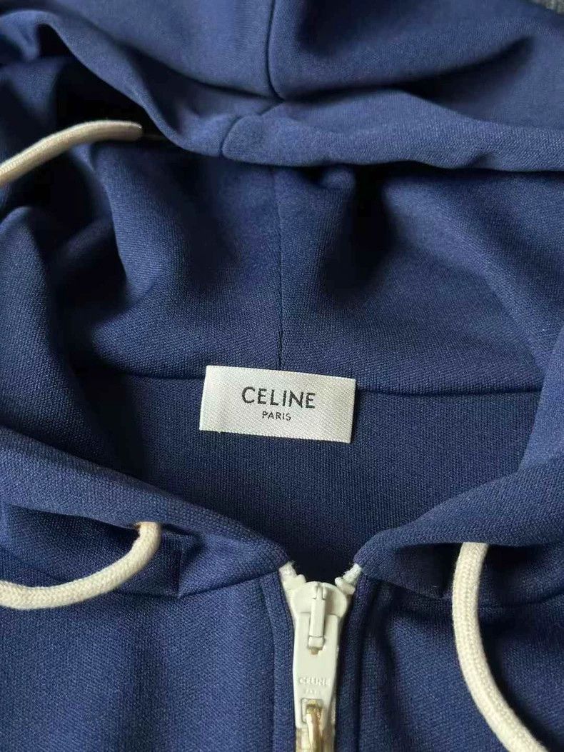 Celine Celine Hooded Cropped Jacket in Navy Blue Size US XS / EU 42 / 0 - 3 Thumbnail