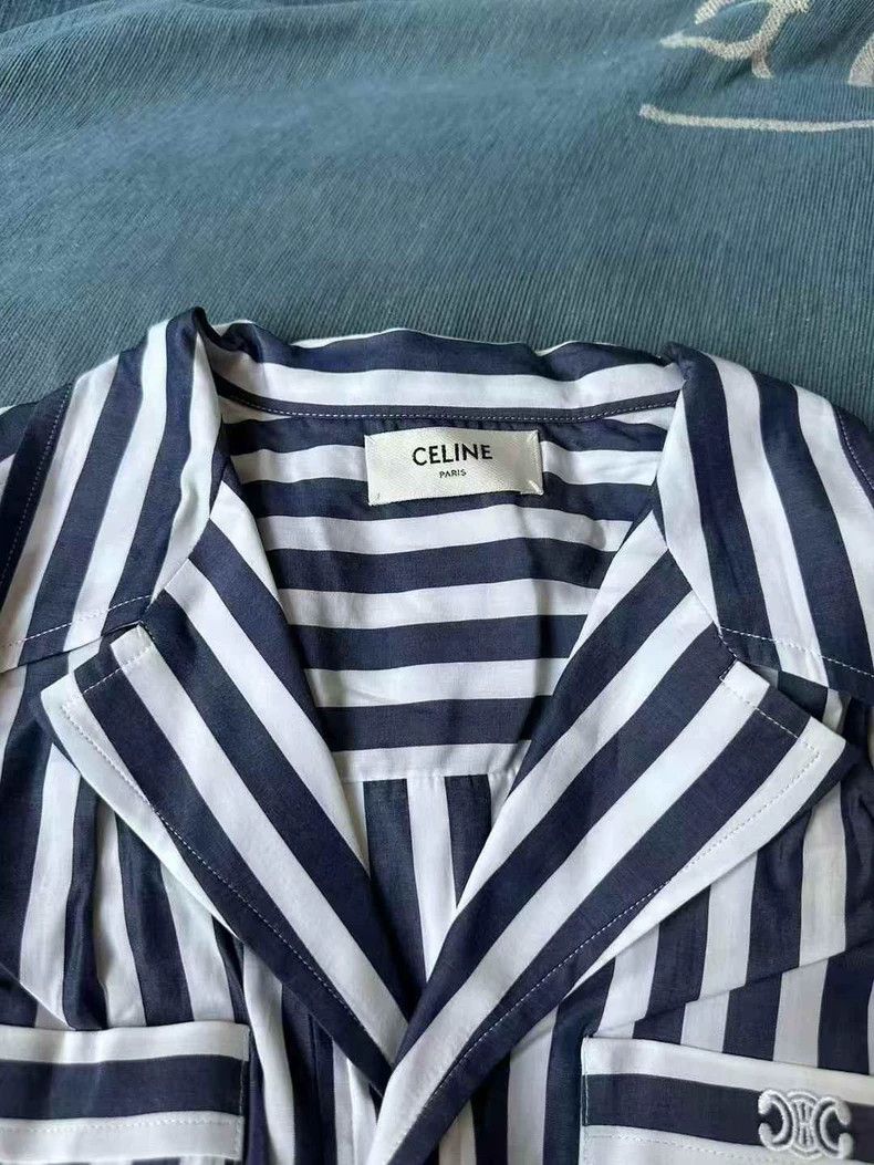 Celine Celine Striped Short Sleeve Shirt Size US M / EU 48-50 / 2 - 2 Thumbnail