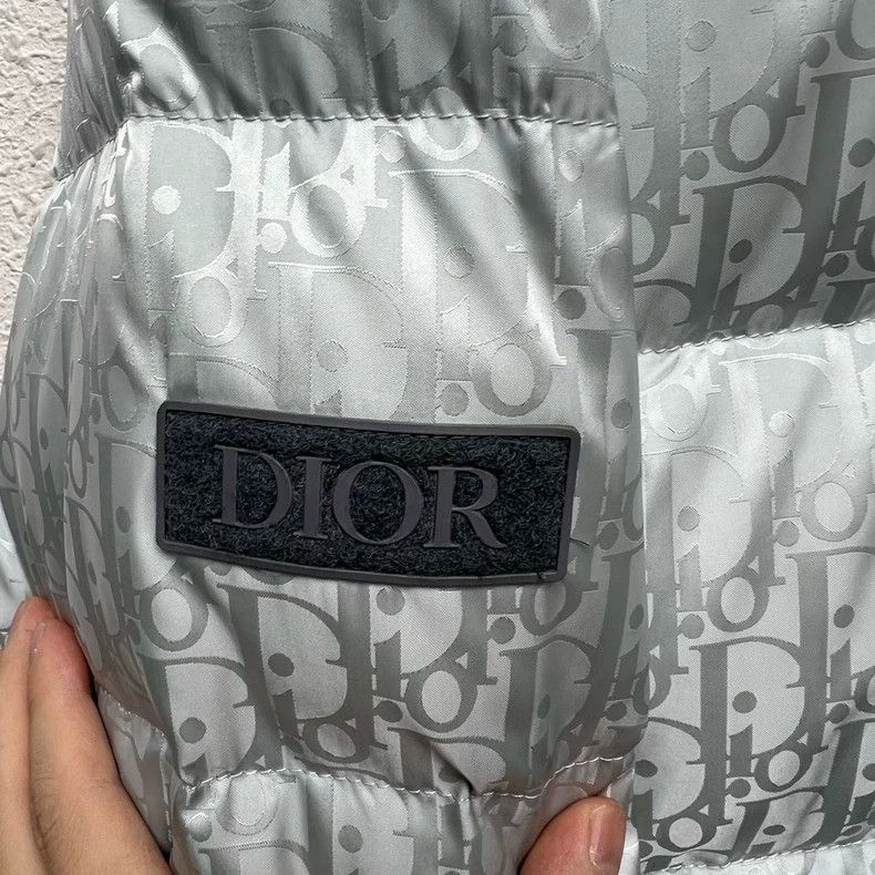 Dior Dior Oblique Silver Logo Puffer Jacket Size US XXL / EU 58 / 5 - 5 Thumbnail