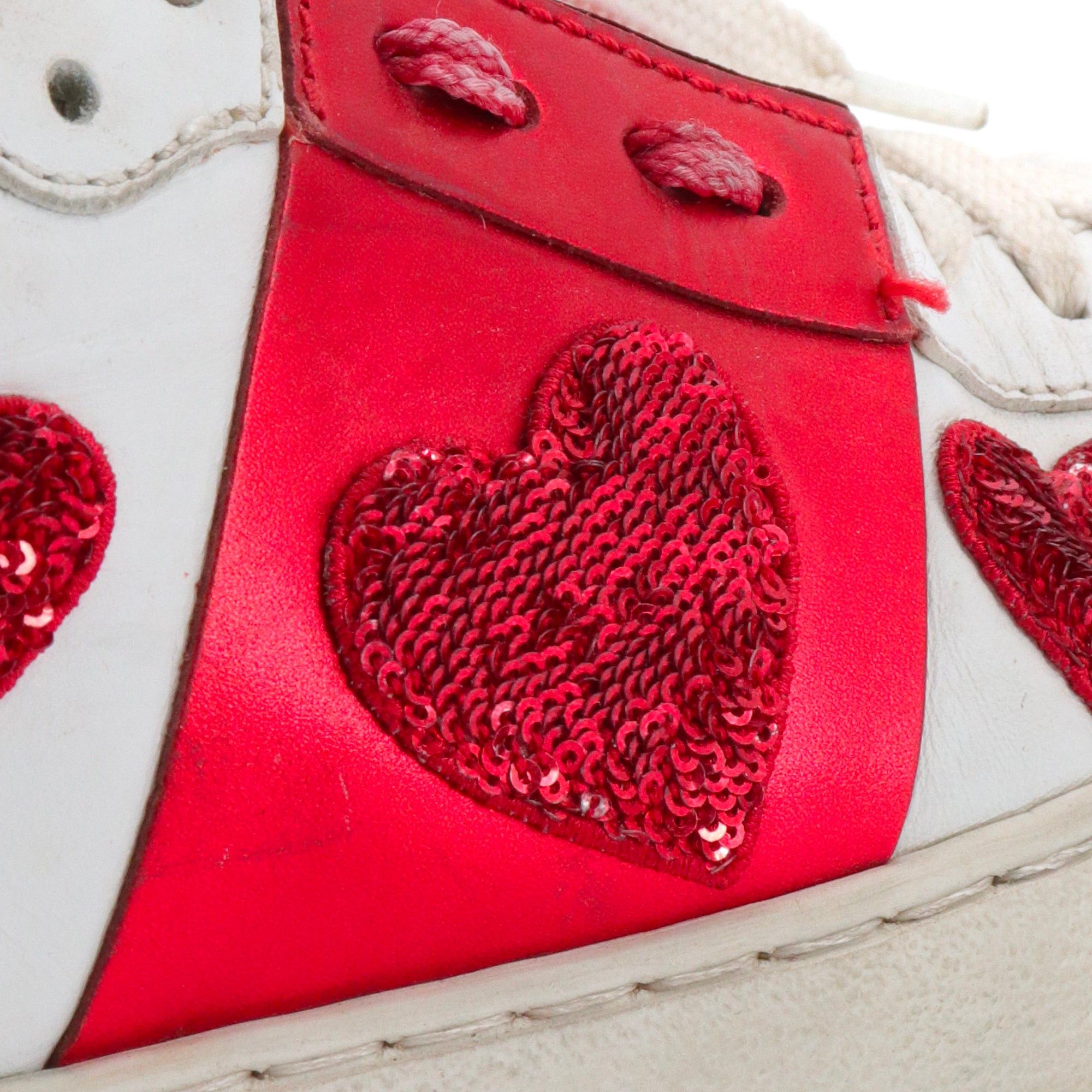 Valentino VALENTINO - Valentino Open sneakers in white and red leather (Size 36) Size US 5 / IT 35 - 4 Thumbnail