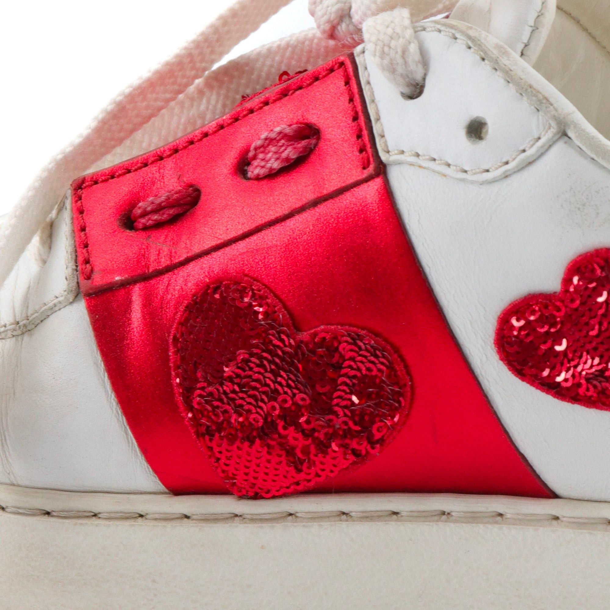 Valentino VALENTINO - Valentino Open sneakers in white and red leather (Size 36) Size US 5 / IT 35 - 5 Thumbnail