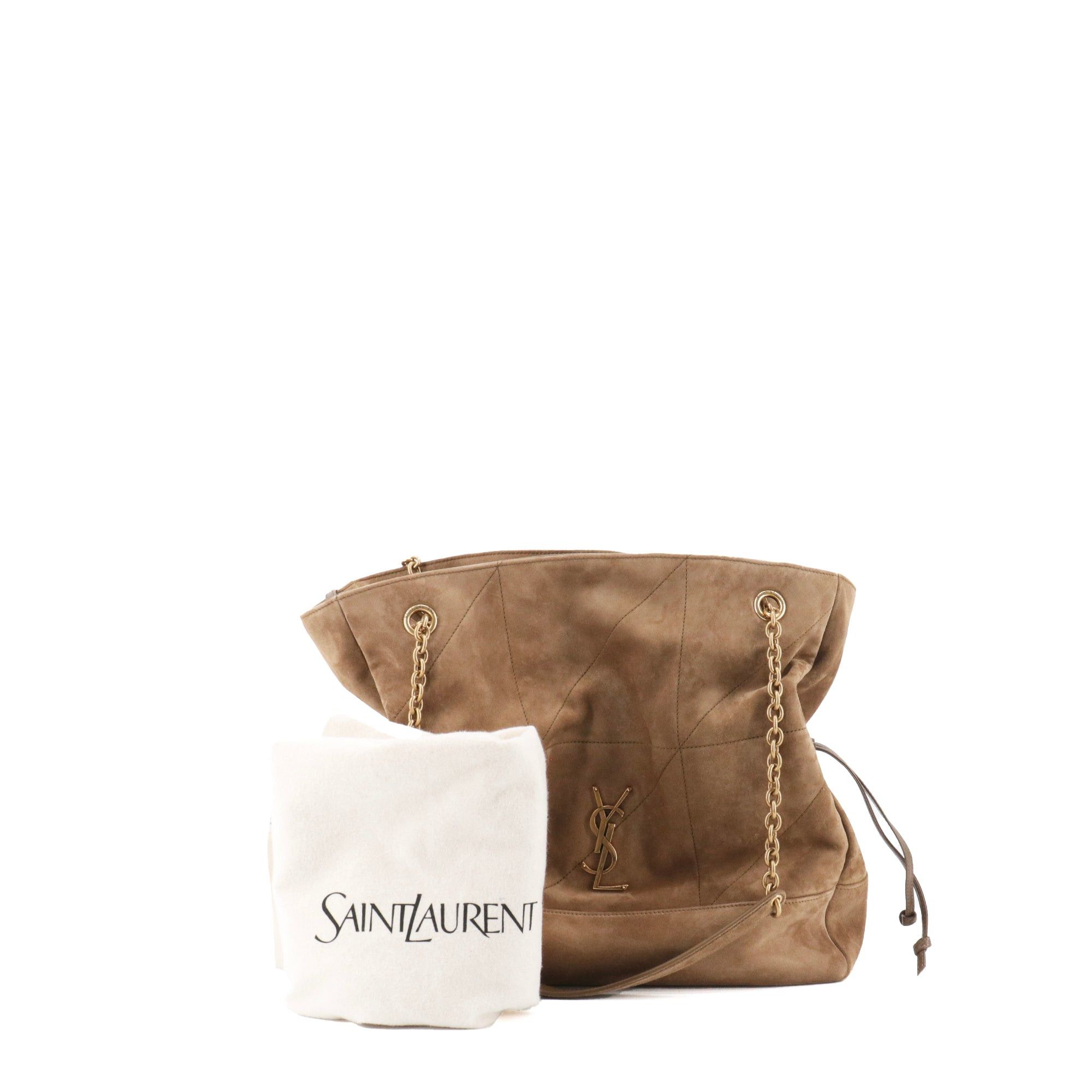 Saint Laurent Paris SAINT LAURENT - Jamie Shopping Saint Laurent handbag in brown suede Size ONE SIZE - 8 Thumbnail