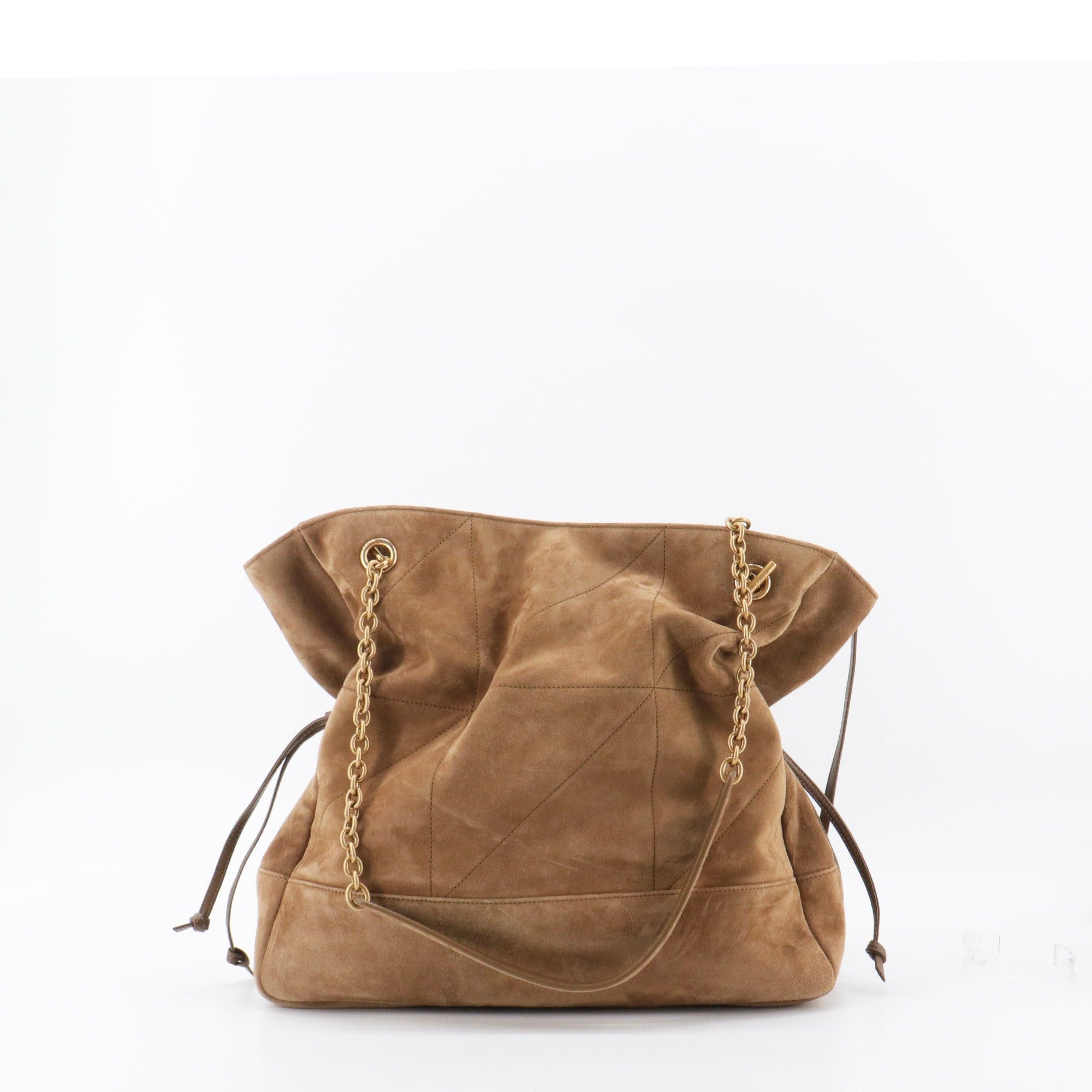 Saint Laurent Paris SAINT LAURENT - Jamie Shopping Saint Laurent handbag in brown suede Size ONE SIZE - 3 Thumbnail