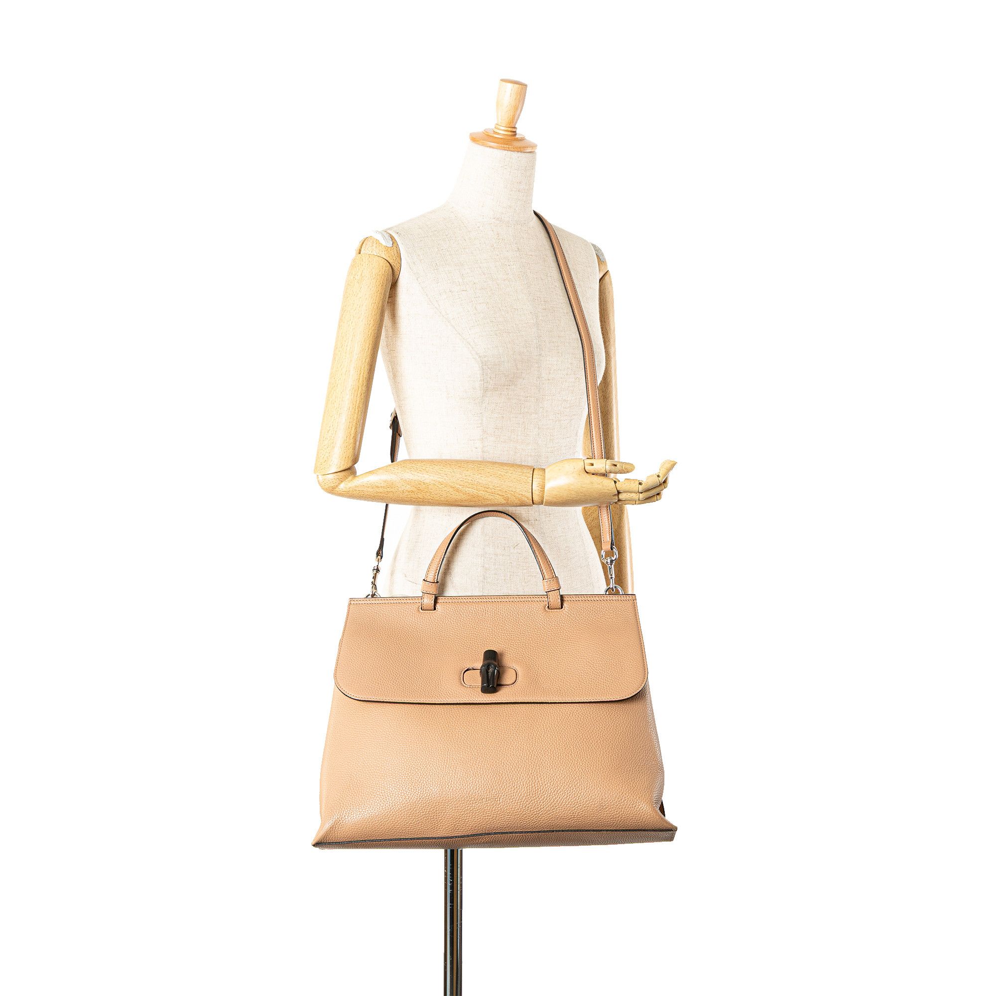 Gucci Gucci Large Leather Bamboo Daily Satchel Size ONE SIZE - 12 Thumbnail