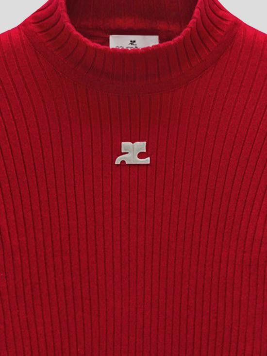 Courreges COURREGES Women Sweater PERMPU022FI0001 4034 Red Size M / US 6-8 / IT 42-44 - 3 Thumbnail
