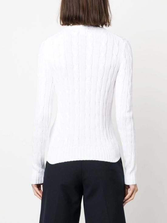 Ralph Lauren RALPH LAUREN Women Sweater 211891640001 100 WHITE Size M / US 6-8 / IT 42-44 - 4 Thumbnail