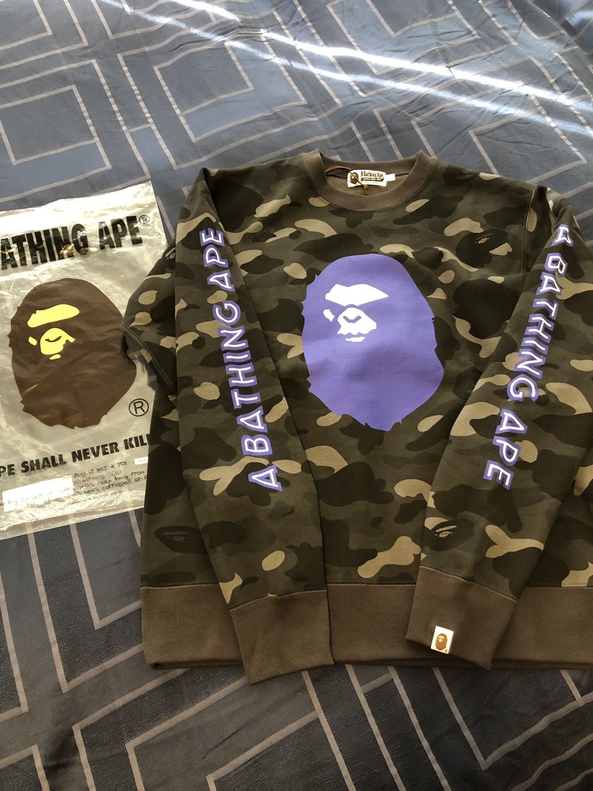 Bape Color Camo Mad Face Wide Crewneck | Grailed