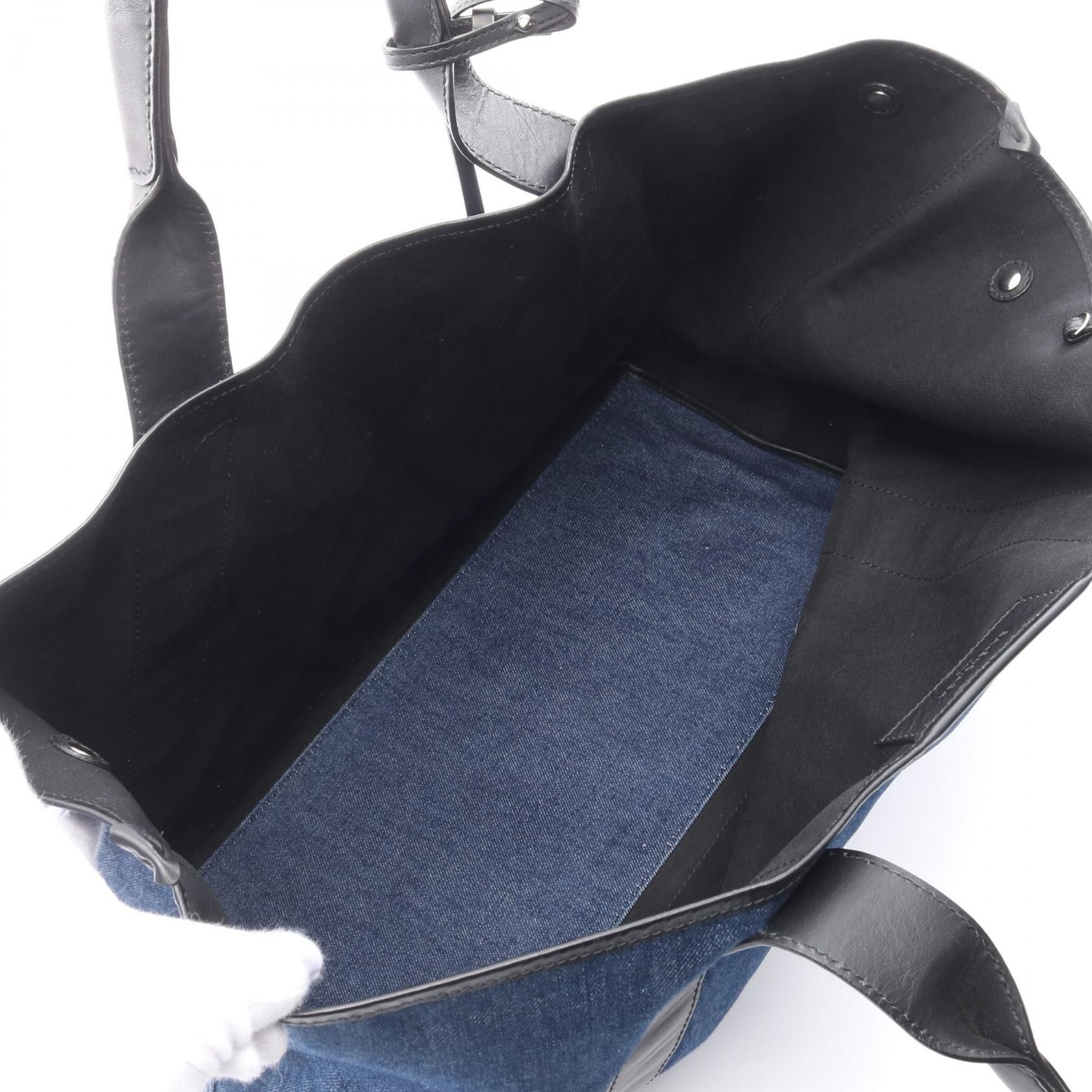 Balenciaga Balenciaga Balenciaga NAVY CABAS Denim Leather Tote Bag Denim Tote Bag 339936 Size ONE SIZE - 3 Thumbnail
