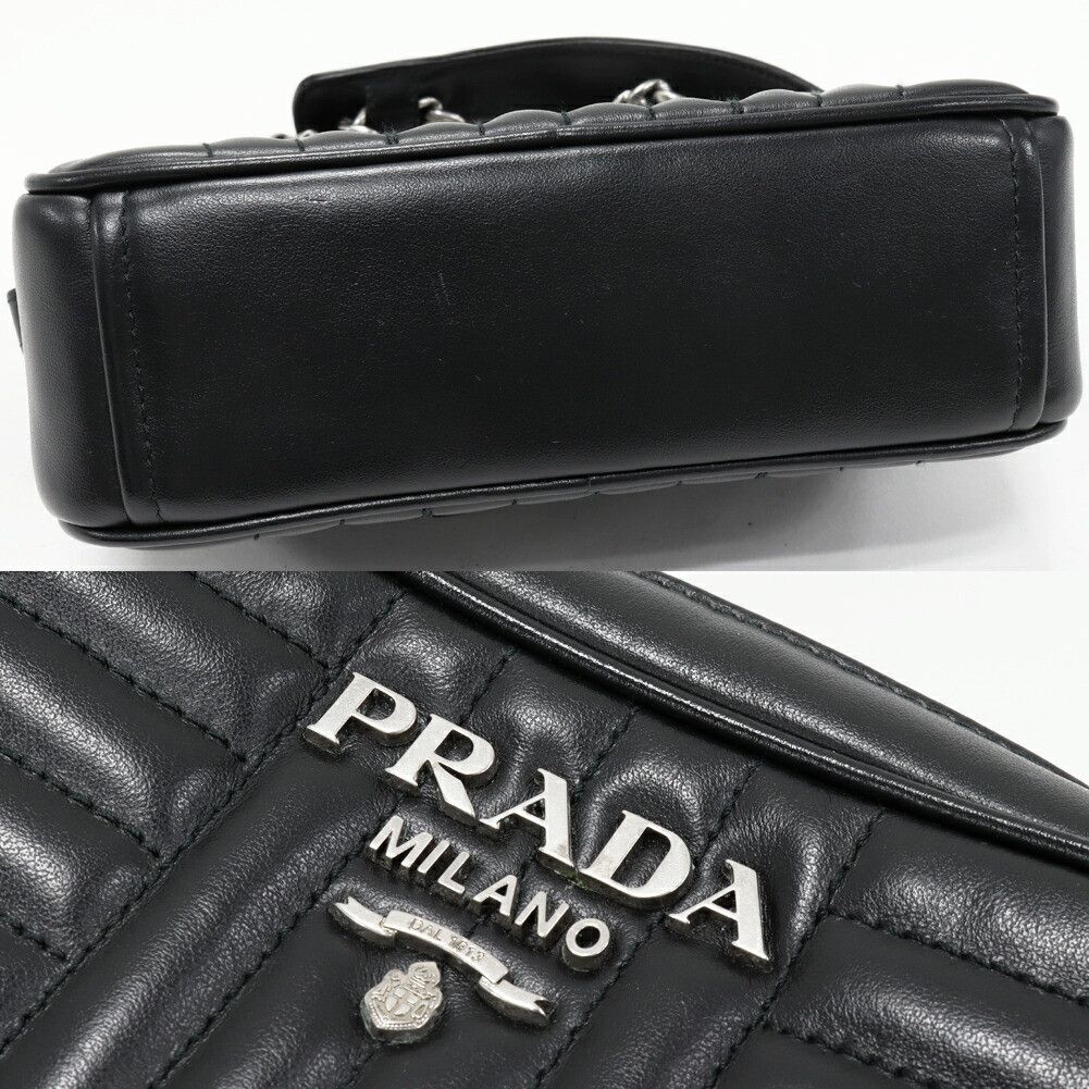 Prada Prada Prada Diagramme Soft Calf Shoulder Bag Leather Shoulder Bag 1BH084 Size ONE SIZE - 6 Thumbnail