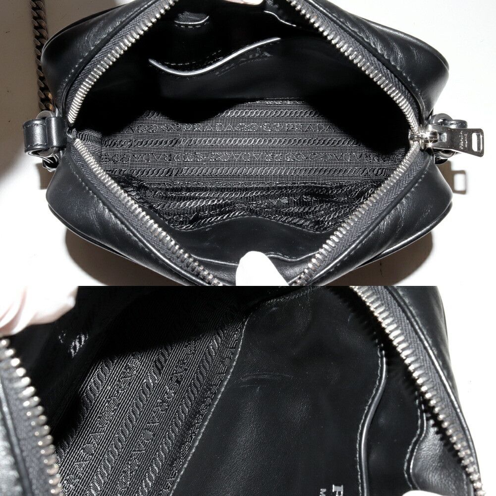 Prada Prada Prada Diagramme Soft Calf Shoulder Bag Leather Shoulder Bag 1BH084 Size ONE SIZE - 4 Thumbnail