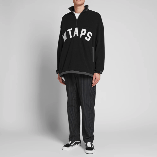 Wtaps WTAPS Player 02 Pullover Fleece Jacket - Black & Gray | Grailed