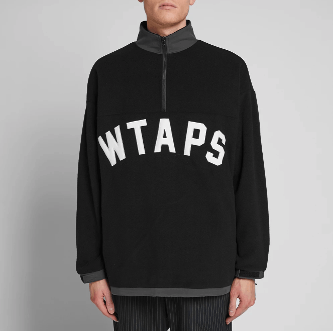 Wtaps WTAPS Player 02 Pullover Fleece Jacket - Black & Gray | Grailed