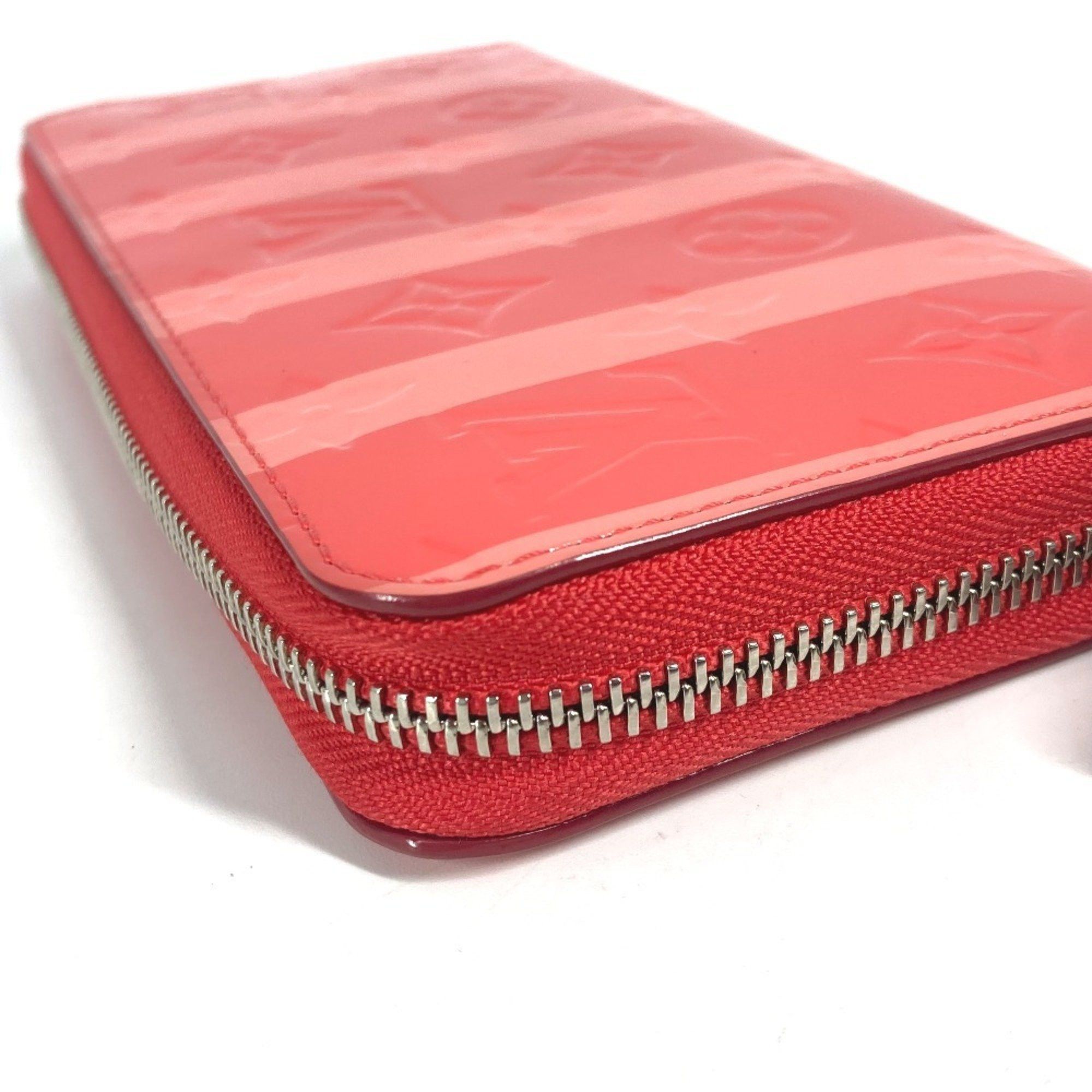 Louis Vuitton LOUIS VUITTON M58036 Monogram Vernis Rayure Zippy Wallet Long Round Zipper Men's Women's Poppy Petal Pink Size ONE SIZE - 4 Thumbnail