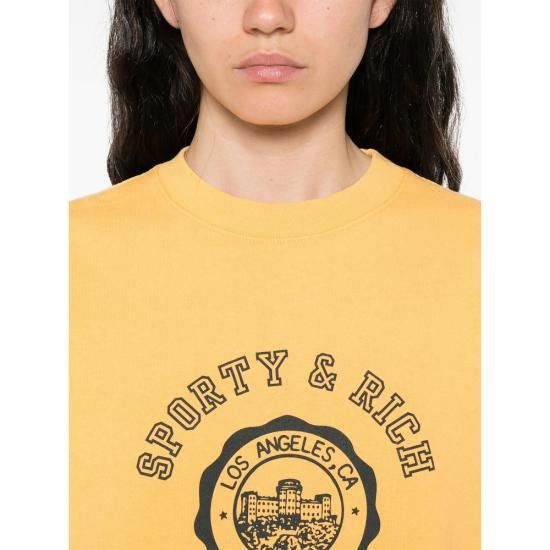 Sporty & Rich SPORTY & RICH Women Tops ST071622508OR FAGOL YELLOW Size L / US 10 / IT 46 - 4 Thumbnail