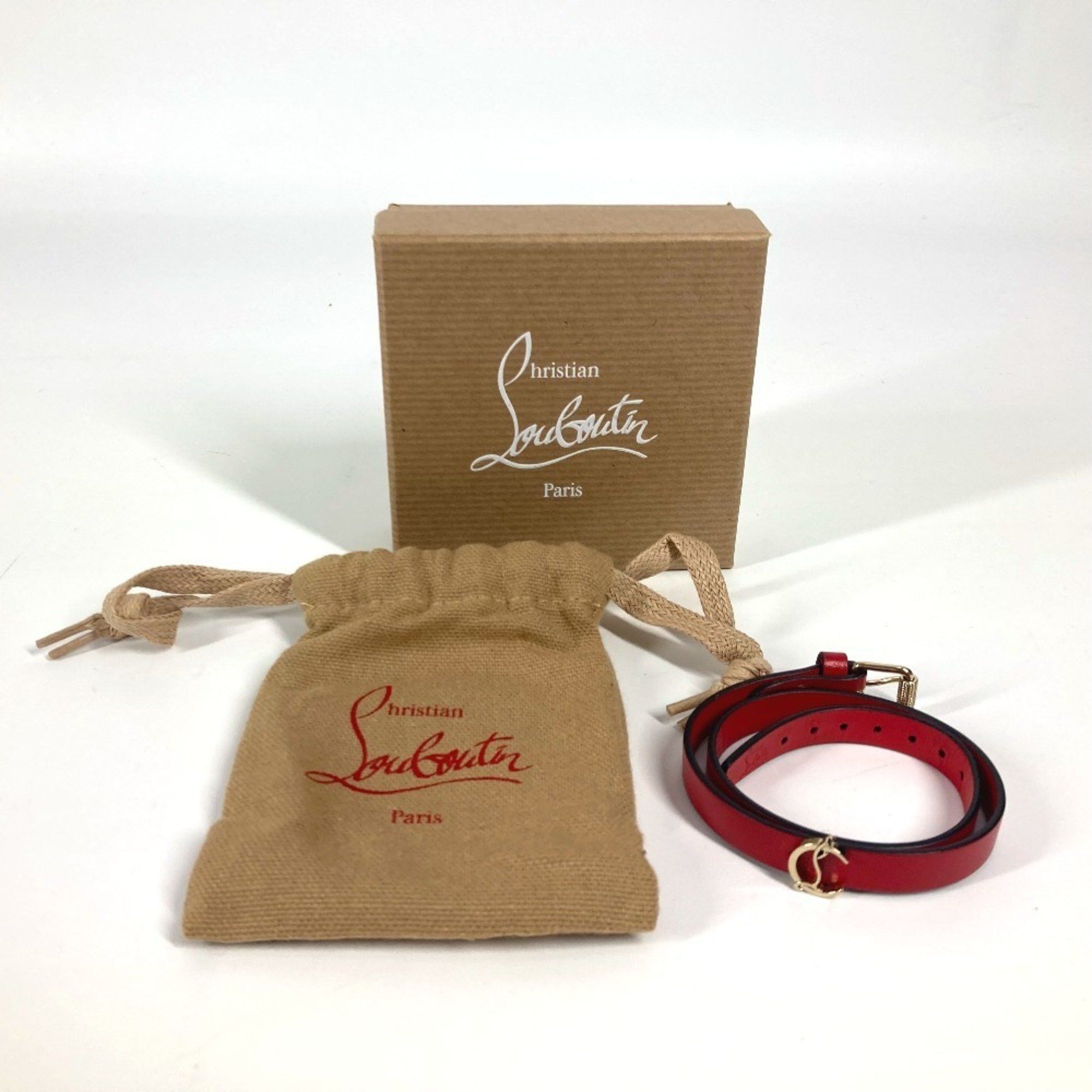 Christian Louboutin Christian Louboutin 1205077 Loubilink CL logo double bracelet accessory leather ladies red Size ONE SIZE - 13 Thumbnail