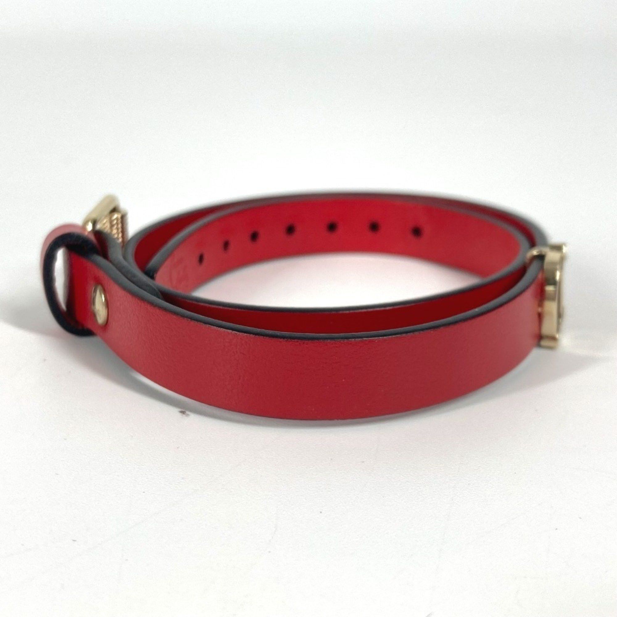 Christian Louboutin Christian Louboutin 1205077 Loubilink CL logo double bracelet accessory leather ladies red Size ONE SIZE - 3 Thumbnail