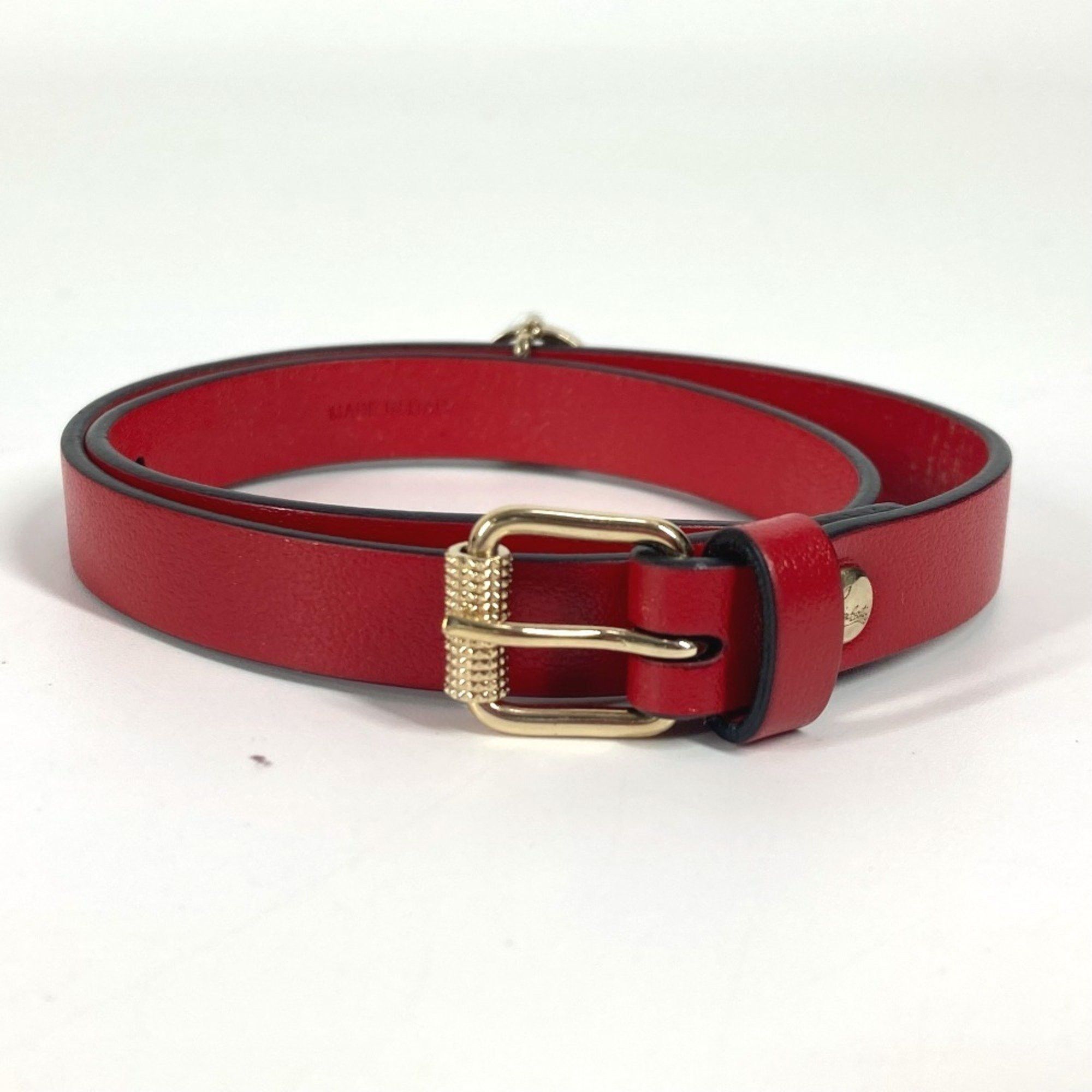 Christian Louboutin Christian Louboutin 1205077 Loubilink CL logo double bracelet accessory leather ladies red Size ONE SIZE - 2 Thumbnail