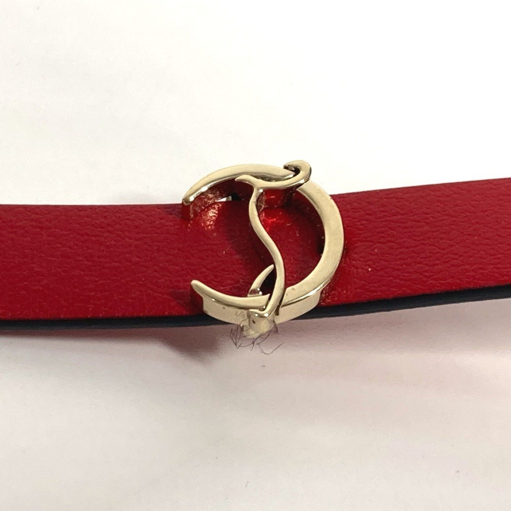Christian Louboutin Christian Louboutin 1205077 Loubilink CL logo double bracelet accessory leather ladies red Size ONE SIZE - 12 Thumbnail